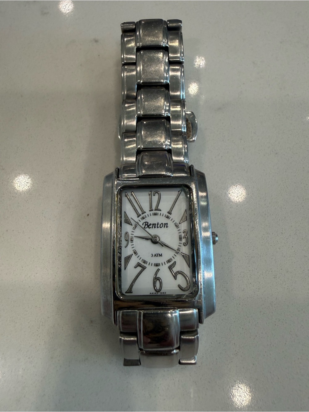 Benton Women’s Silver Stainless Steel Rectangular Watch - Silver Dial
